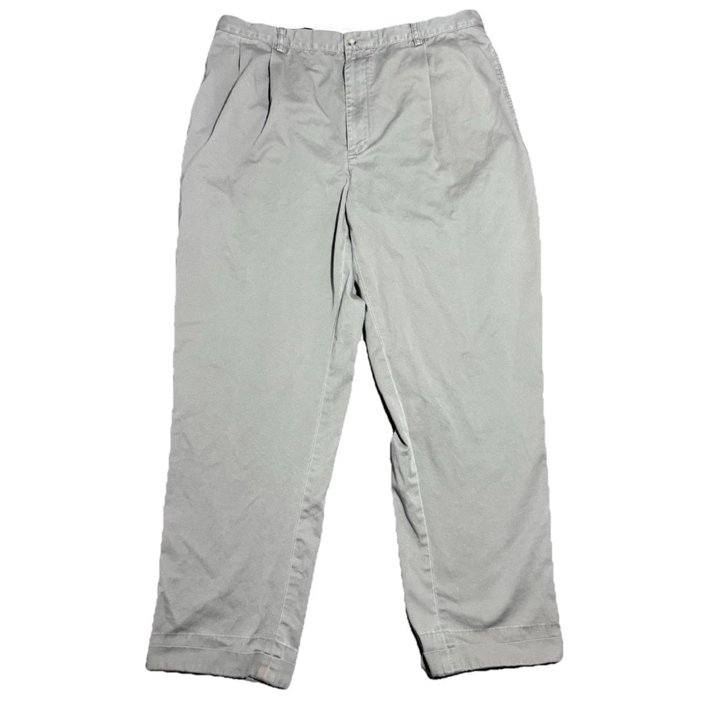 VTG Polo Ralph Lauren Hammond Pants Pleated  Chino Mens 40 x 30 Khaki Cuffed